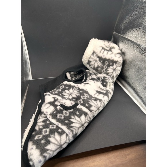 Frisco Fair Isle Fleece Lined Dog  Hoodie, Charcoal Gray Small Adjustable Neck - Picture 6 of 6